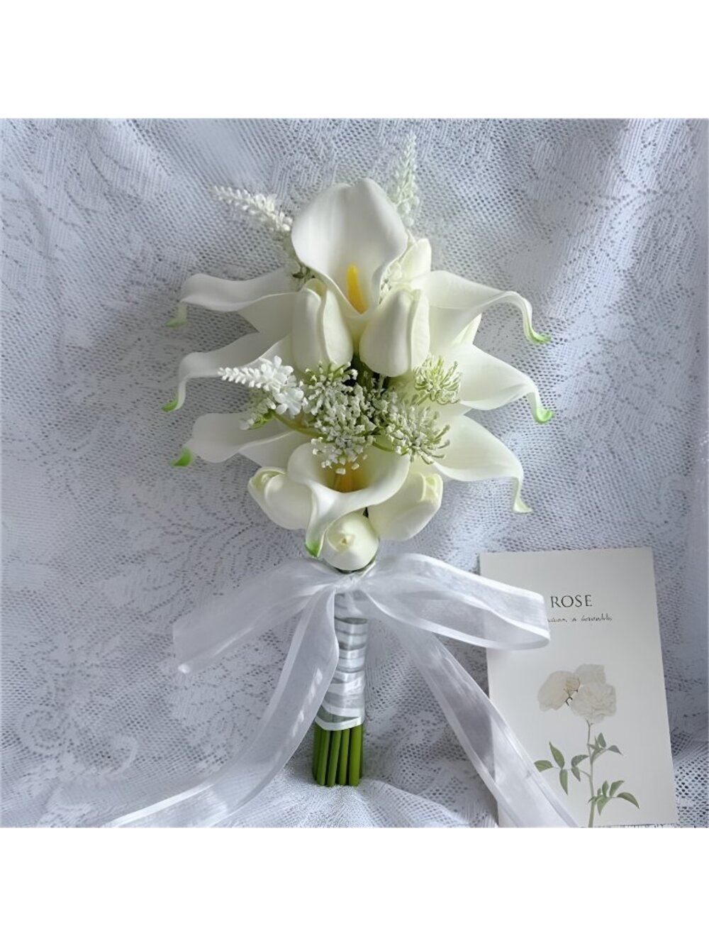 Floral Bouquet 10 Artificial Calla Lilies with 8 Artificial Tulip